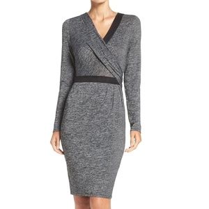 ADRIANNA PAPELL Knit Faux Wrap Dress Size XS